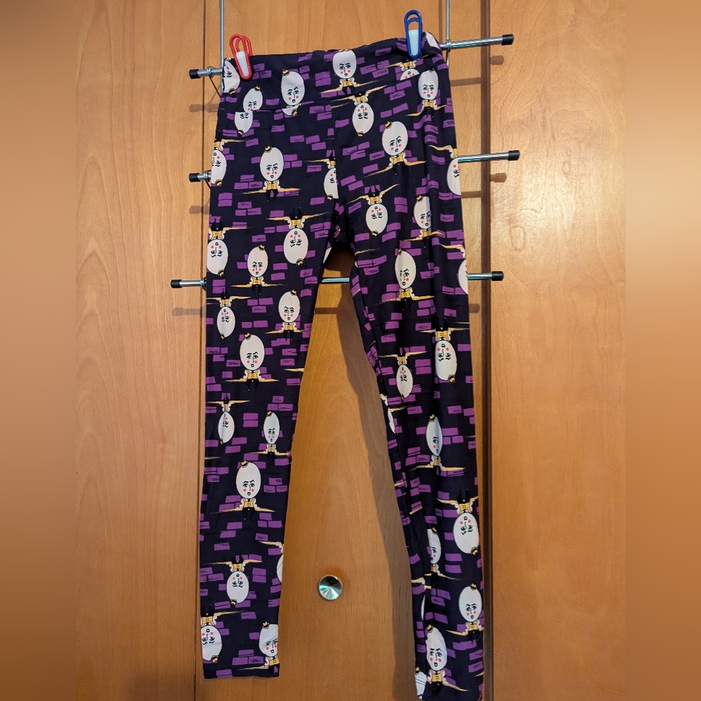 LuLaRoe OS Purple Humpty-Dumpty Print Leggings